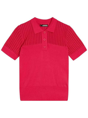 SS Golf Short Sleeve Zeta Knit Shirt Pink - J.LINDEBERG - BALAAN 1