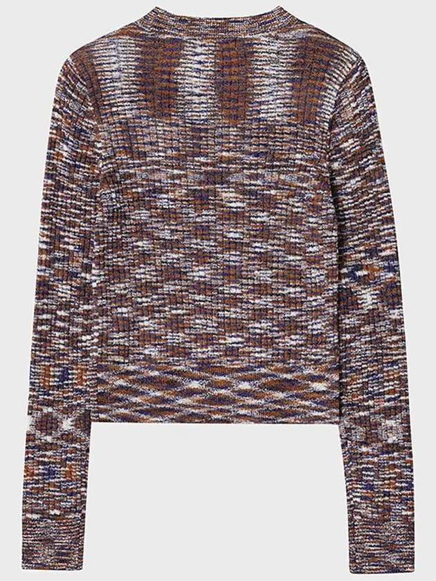 Multicolor ribbed crop knit multinavy - NOIRER FOR WOMEN - BALAAN 9