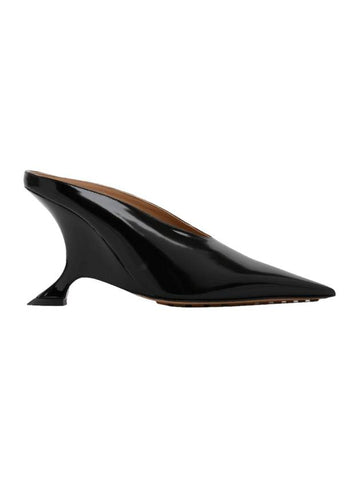 Rocket Leather Mule Pumps Heel Black - BOTTEGA VENETA - BALAAN.