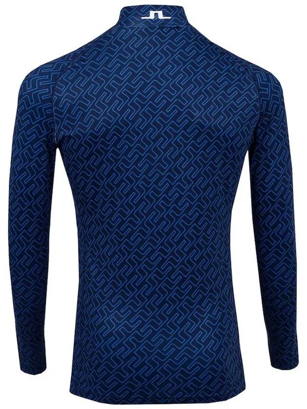 Men's AELLO Soft Compression Print Long Sleeve T-Shirt Navy - J.LINDEBERG - BALAAN 4