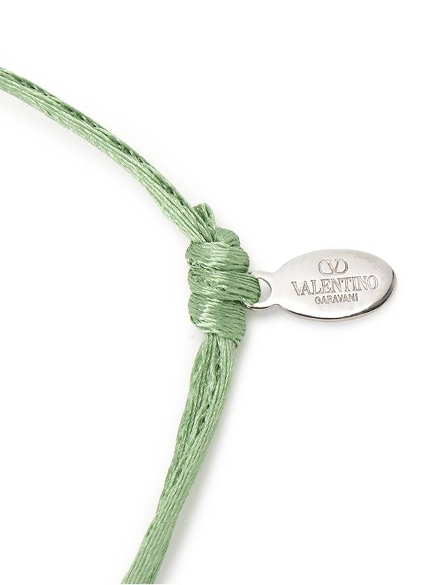 V Logo Signature Cotton Bracelet Green - VALENTINO - BALAAN 5