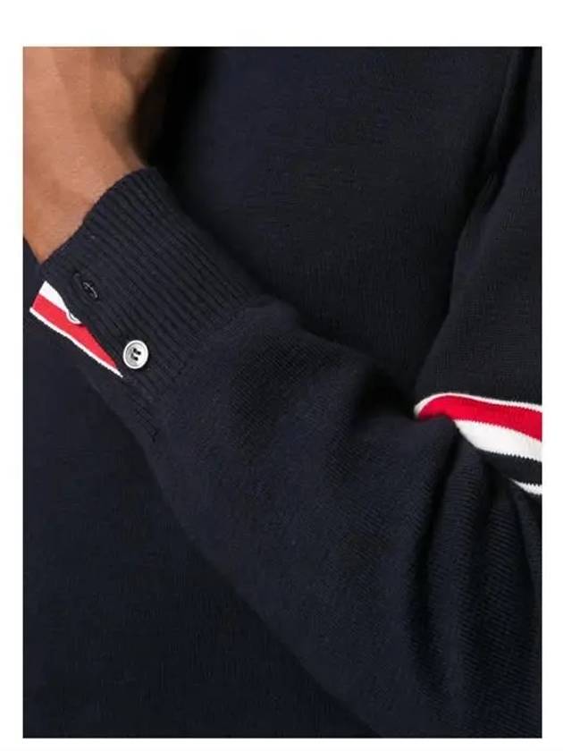 Men's Milan Stitch Armband Crew Neck Knit Top Navy - THOM BROWNE - BALAAN 6