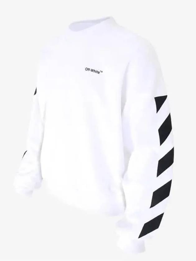 Diag Helvetica Over Brushed Long Sleeve Sweatshirt - OFF WHITE - BALAAN 4