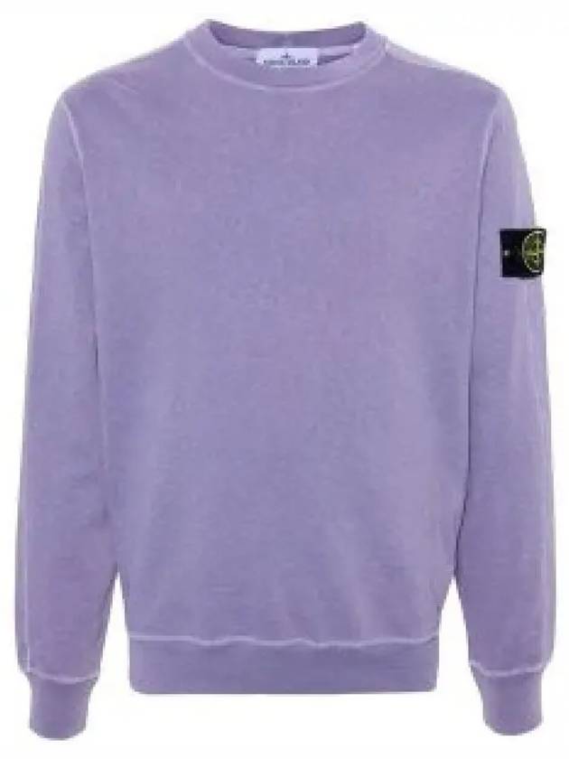 Logo Patch Crew Neck Sweatshirt Purple - STONE ISLAND - BALAAN 2