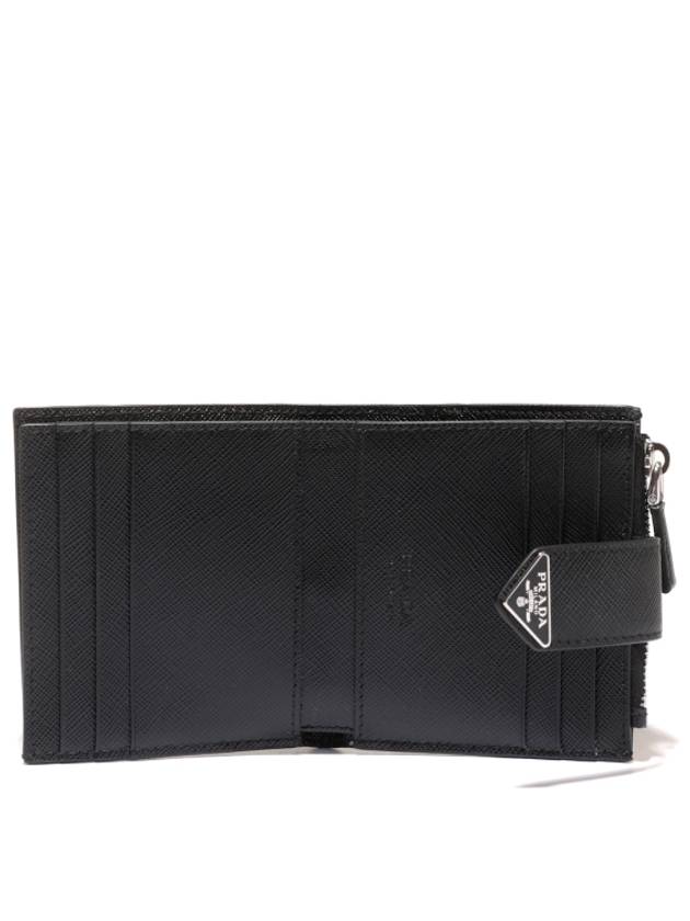 Triangle Logo Saffiano Card Wallet Black - PRADA - BALAAN 5