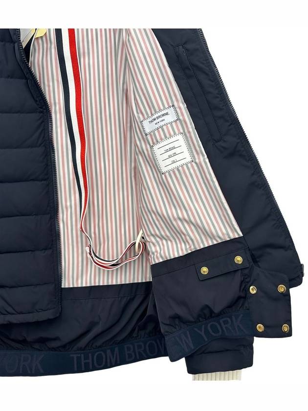 Poly Twill Down Filled 4-Bar Ski Padding Navy - THOM BROWNE - BALAAN 5