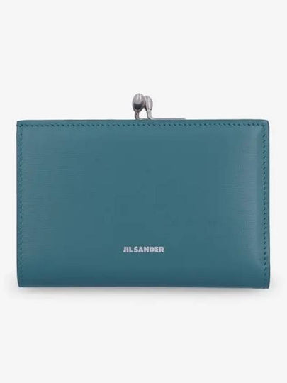 Small Leather Half Wallet Blue - JIL SANDER - BALAAN 2