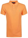 Embroidered Logo Slim Fit Short Sleeve Polo Shirt Orange - POLO RALPH LAUREN - BALAAN.