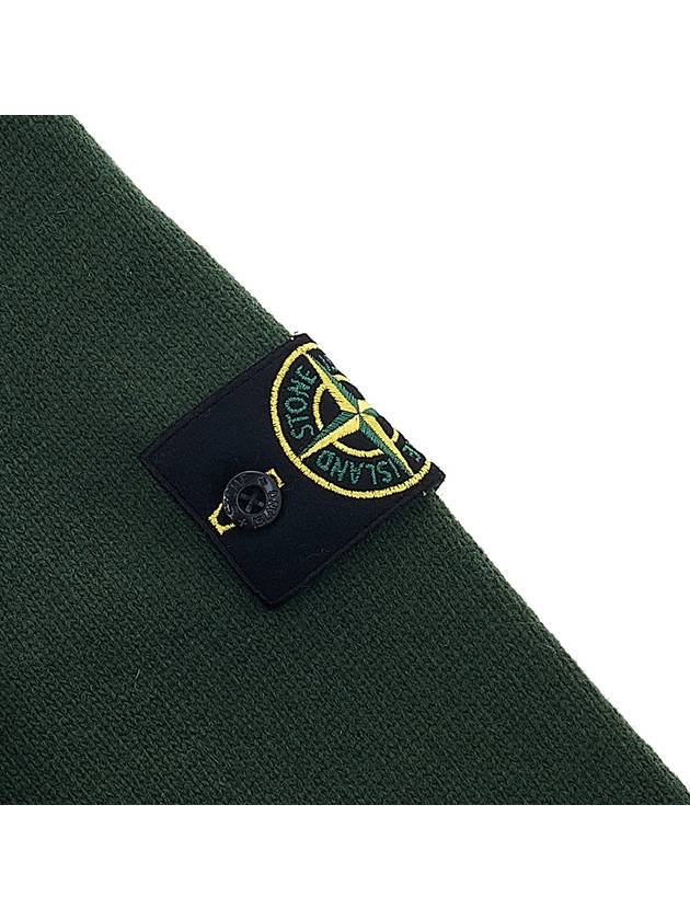 High Neck Half Button Lambswool Knit Top Olive - STONE ISLAND - BALAAN 6