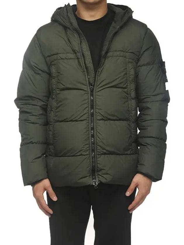 Men's Crinkle Reps Hooded Down Padding Dark Green - STONE ISLAND - BALAAN 5