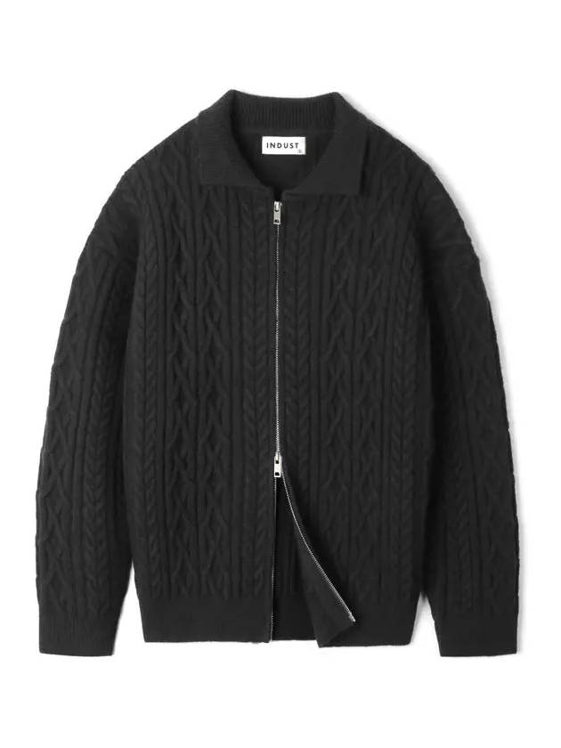 Fisherman collar zip up knit black - INDUST - BALAAN 6