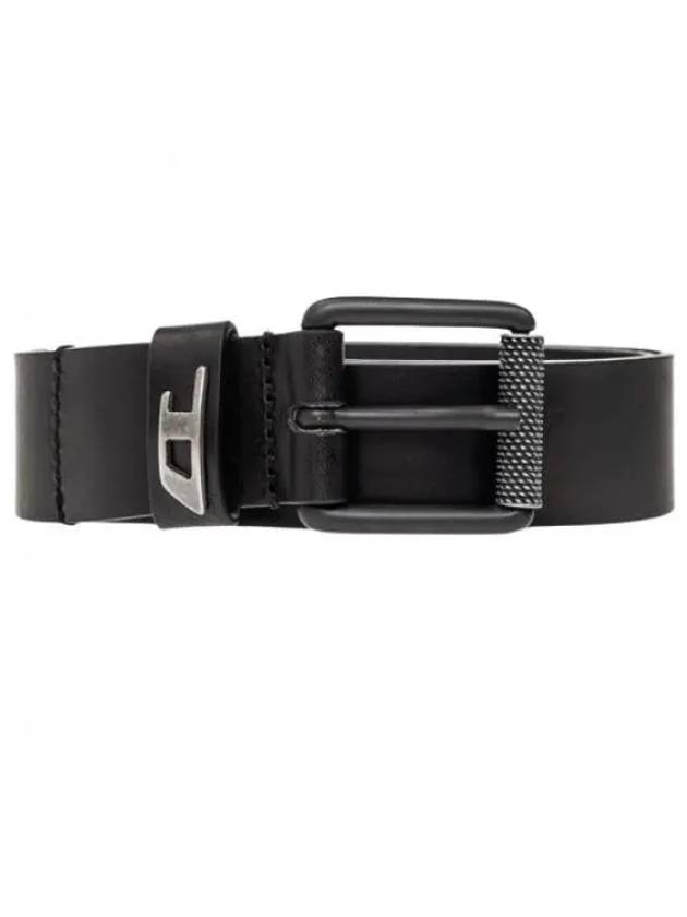 B-Dave Logo Loop Leather Belt Black - DIESEL - BALAAN 2