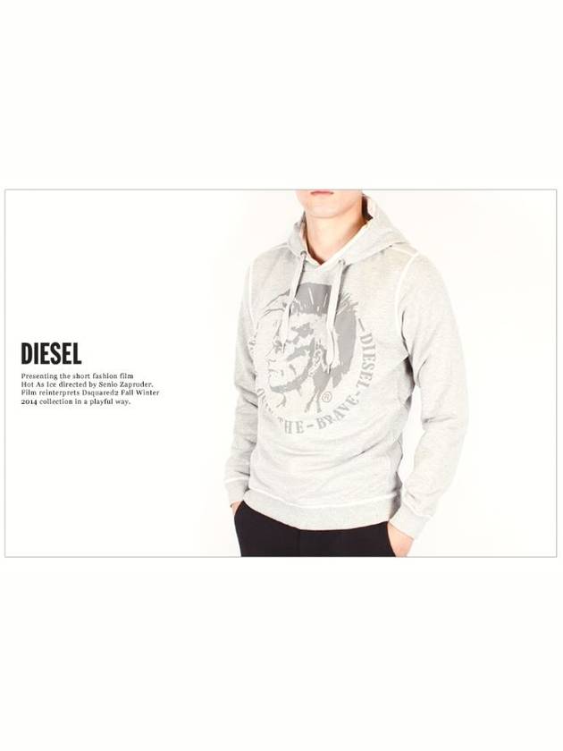 Men's Hoodie Mohawk Gray 912 - DIESEL - BALAAN 3