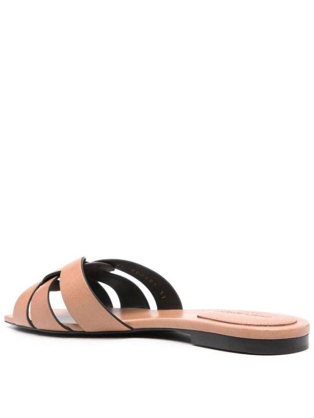 Women s Tribute Flat Slippers Beige - SAINT LAURENT - BALAAN 4