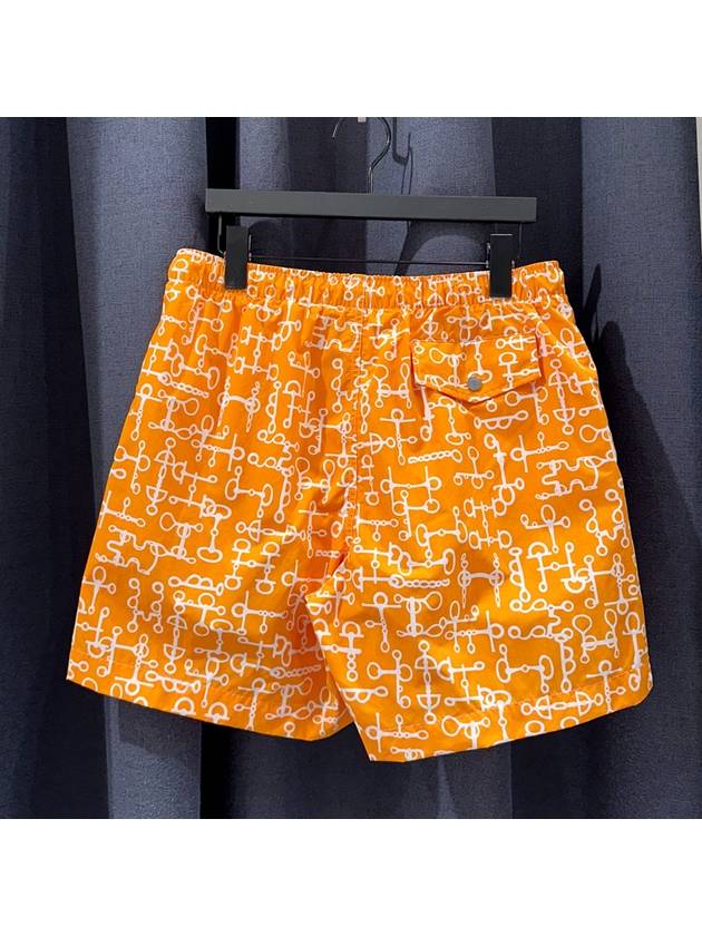 Men s Metallic Swimsuit Ghibre Swim Pants Orange Color - HERMES - BALAAN 3