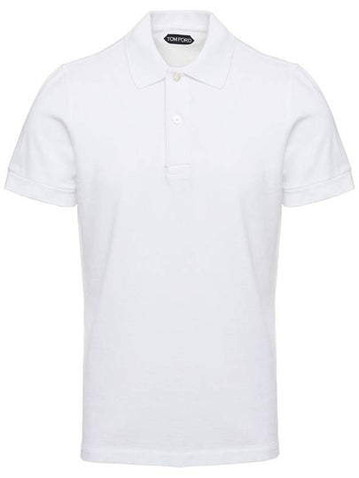 Men's Classic Tennis Short Sleeve Polo Shirt White - TOM FORD - BALAAN 2