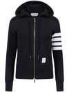 Engineered 4-Bar Stripe Loopback Jersey Knit Zip Up Hoodie Navy - THOM BROWNE - BALAAN 2