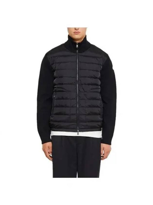 Padded wool cardigan 9B50700 A9341 999 black 1084923 - MONCLER - BALAAN 1