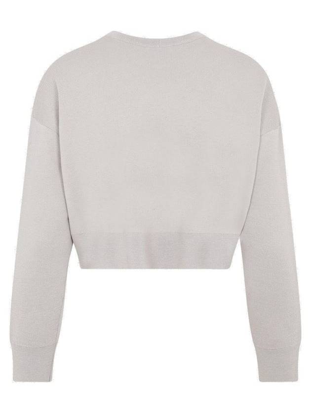 Sir Cropped Virgin Wool Knit Top Light Grey - MAX MARA - BALAAN 3