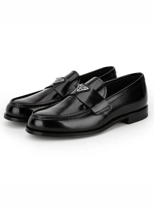 Brushed Leather Loafers Black - PRADA - BALAAN 2