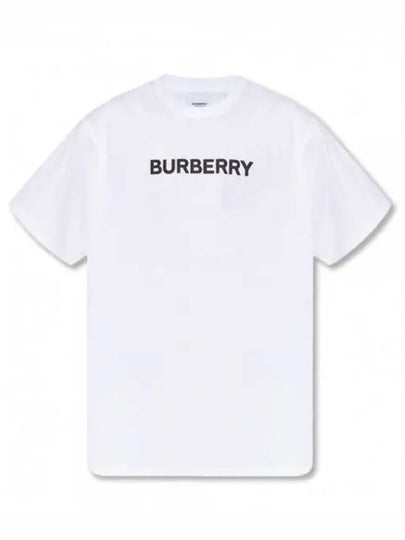 logo print cotton short sleeve t-shirt white - BURBERRY - BALAAN 2