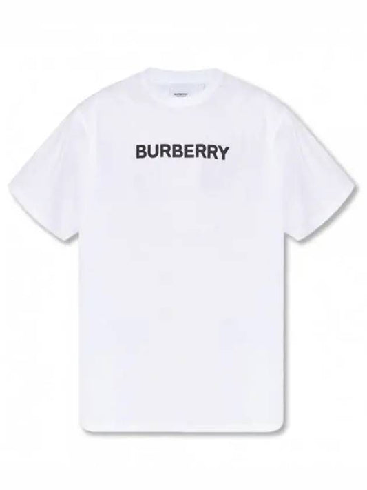 logo print cotton short sleeve t-shirt white - BURBERRY - BALAAN 2