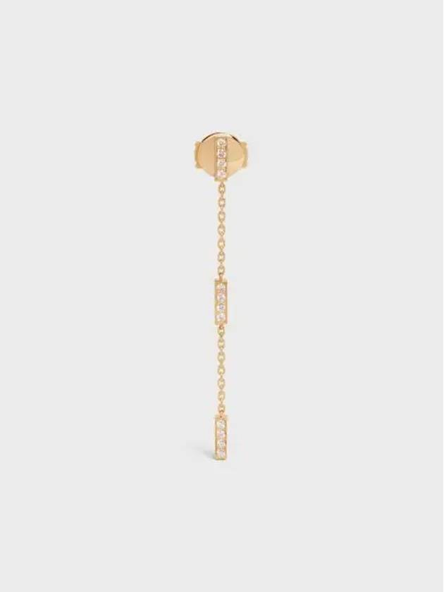 Line Triple Diamonds Earrings Yellow Gold - CELINE - BALAAN 2