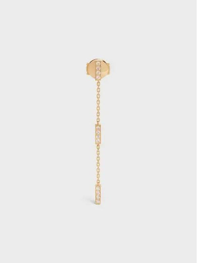 Line Triple Diamonds Earrings Yellow Gold - CELINE - BALAAN 2