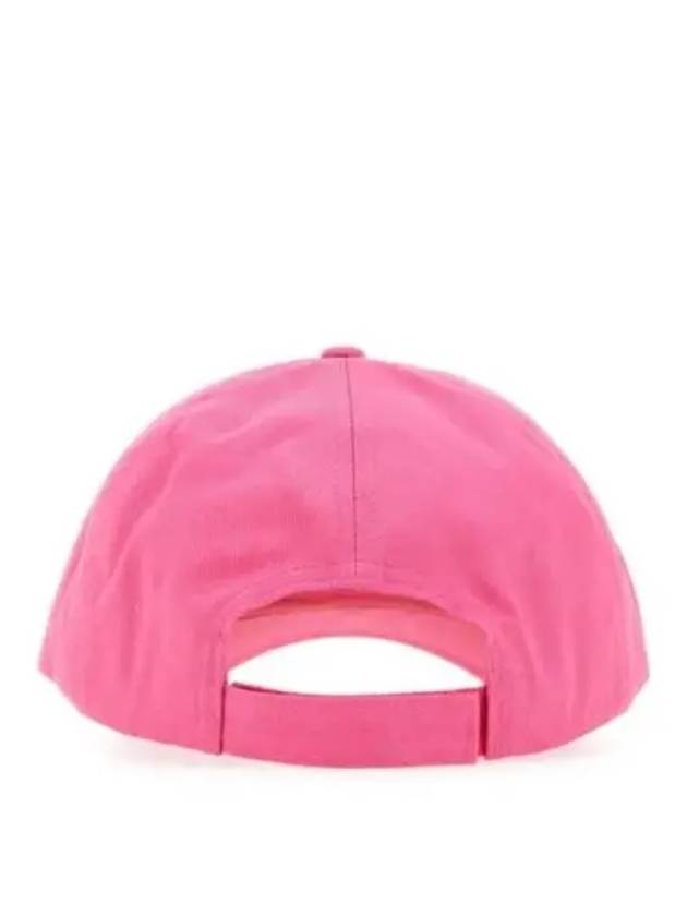 Embroidered Logo Software Heavy Cotton Ball Cap Pink - GANNI - BALAAN.