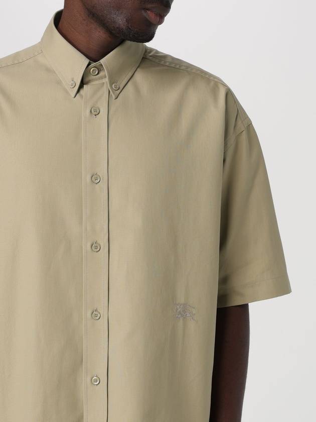 Cotton Oxford Short Sleeve Shirt Green - BURBERRY - BALAAN 6