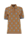 Monogram Short Sleeve Polo Shirt Camel - BURBERRY - BALAAN 2