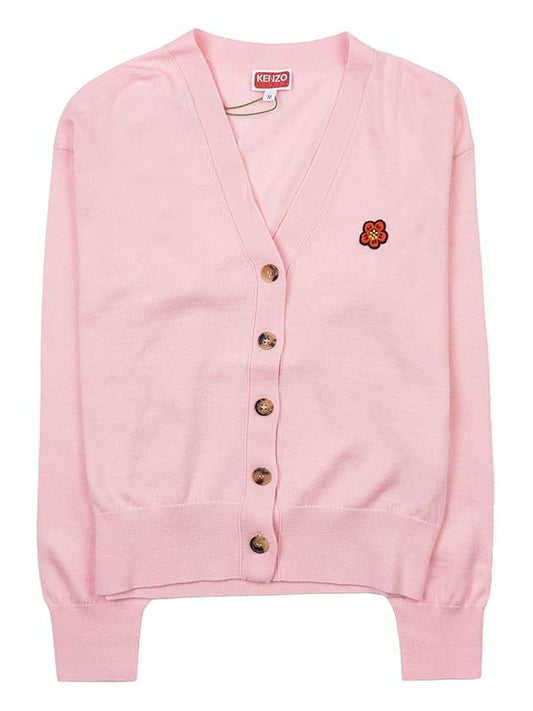 Boke Flower Embroidered Wool Cardigan Pink - KENZO - BALAAN 2