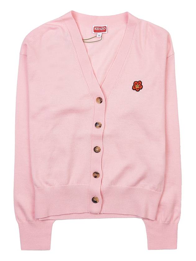 Boke Flower Embroidered Wool Cardigan Pink - KENZO - BALAAN 11