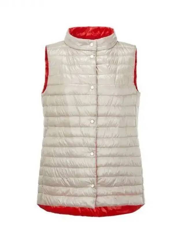 Women s Snap Button Light Goose Down Padded Vest Red 271301 - HERNO - BALAAN 1