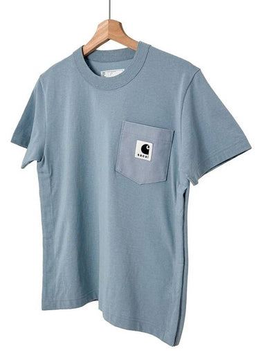 0 x Sakai Women s WIP Side Short Sleeve T Shirt Light Blue - CARHARTT - BALAAN 1