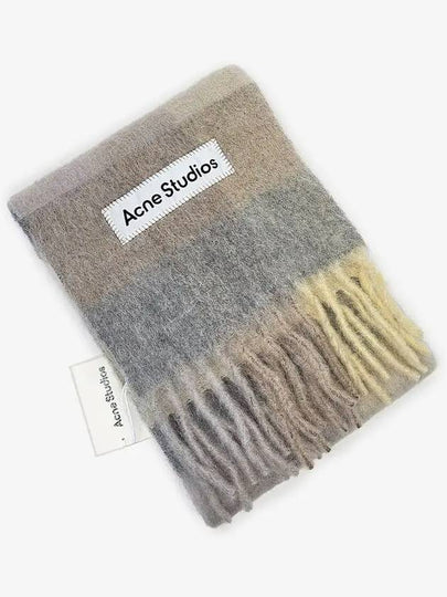 Check Mohair Muffler Vanilla Beige Lavender - ACNE STUDIOS - BALAAN 2