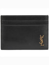 Tiny Monogram Shiny Leather Card Case Black - SAINT LAURENT - BALAAN 3