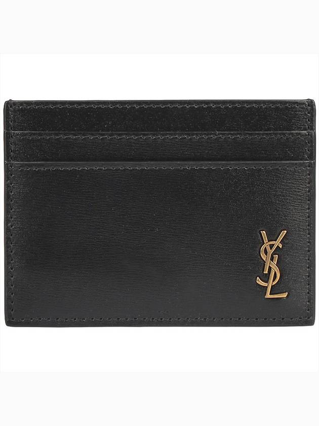 Tiny Monogram Shiny Leather Card Case Black - SAINT LAURENT - BALAAN 3