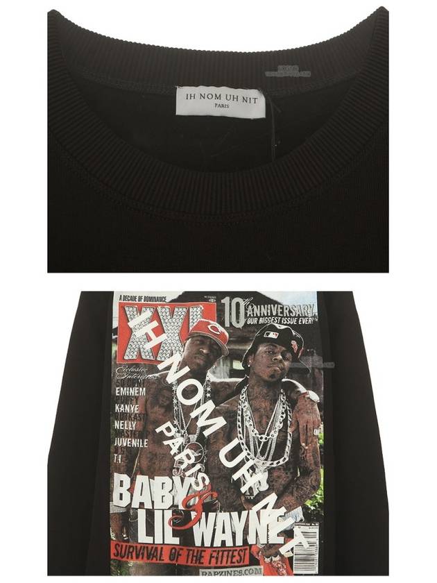 19FW NUW19273 009 Lil Wayne Printing Crew Neck Black Men's Sweatshirt TR - IH NOM UH NIT - BALAAN 6