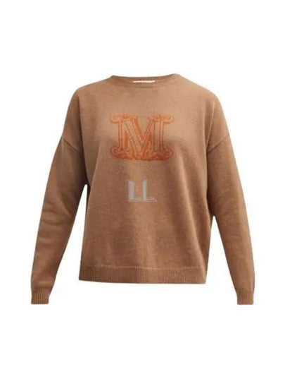 Edo Monogram Cashmere Knit Top Brown - MAX MARA - BALAAN 2