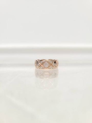 Beige Gold Diamond Quilting Coco Crush Ring Small No 47 - CHANEL - BALAAN 1