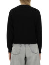 Boke Flower Embroidery Crew Neck Wool Cardigan Black - KENZO - BALAAN 4