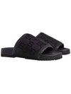 GG Monogram Slide Slippers Black - GUCCI - BALAAN 3