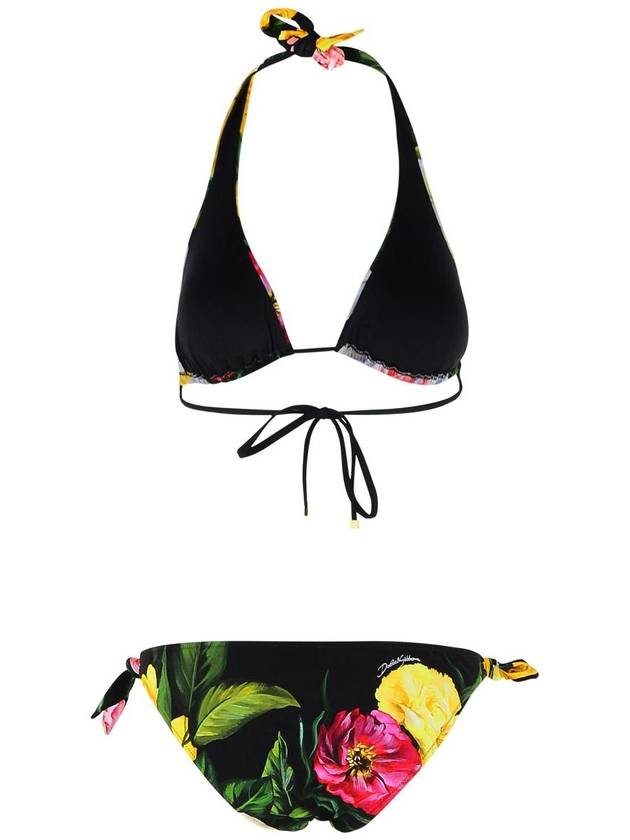 Dolce & Gabbana 'Peonies' Pink Polyamide Blend Bikini - DOLCE&GABBANA - BALAAN 3