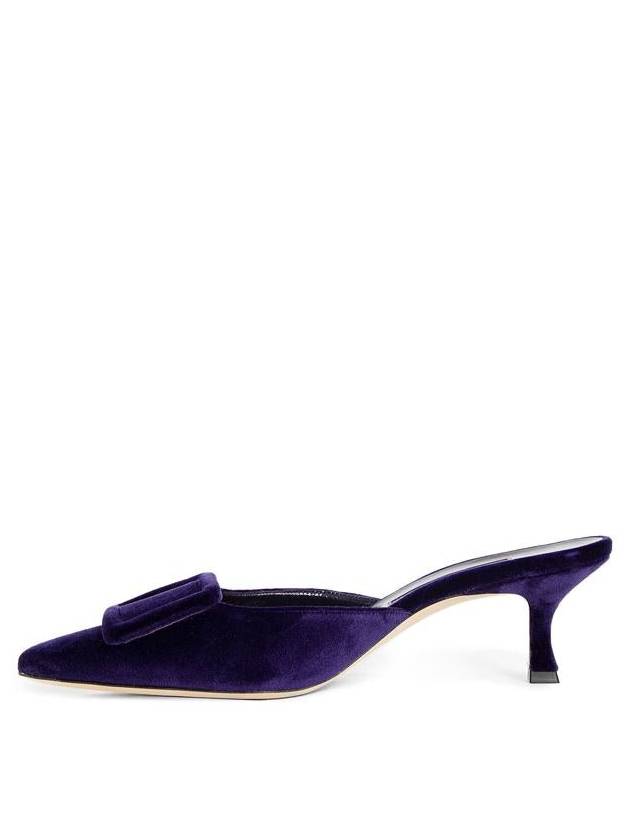 Maysale velvet buckle detail mule purple - MANOLO BLAHNIK - BALAAN 3