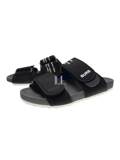 Horseferry Print Strap Sandals Black - BURBERRY - BALAAN 2