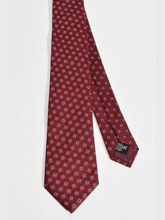 Pattern Silk Tie Red - EMPORIO ARMANI - BALAAN 1