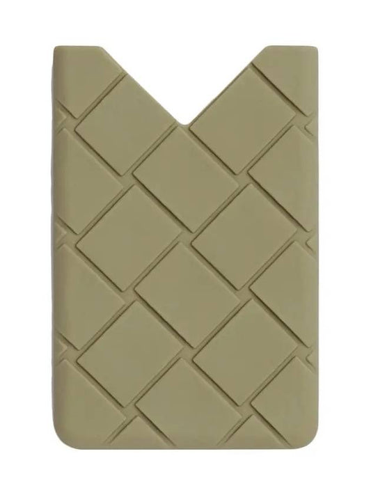 Intrecciato Silicone Card Holder Light Green - BOTTEGA VENETA - BALAAN.