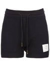 Women's Pique Stripe Rib Gusset Shorts Navy - THOM BROWNE - BALAAN 2