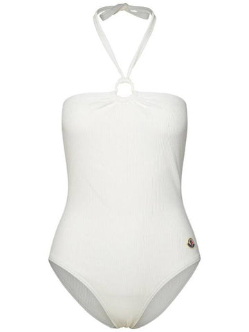 Moncler One-Piece Swimsuit In White Polyamide Blend - MONCLER - BALAAN 1